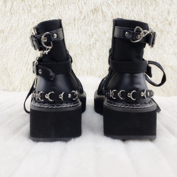 Emily Cut Out Platform Sandal Boots Goth Punk Ankle Boots - Picture 8 of 15